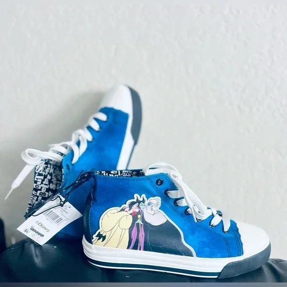 Disney Villains High Top Sneakers Women's Size 9 Lace Up Cruella Maleficent - Picture 8 of 8